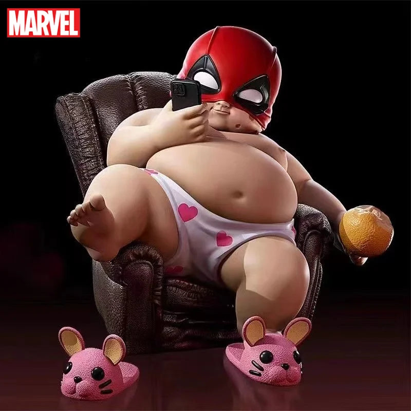 ⚡ Marvel Avengers Deadpool & Iron Man Fat Boy Figure – Cute PVC Action Toy | Desktop & Car Ornament, Kids Gift 💥🦸 "Heroes with a twist of fun!"