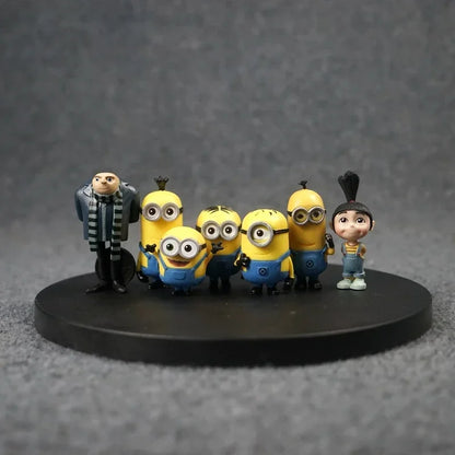 💥 Despicable Me Gru, Agnes & Minions Dave & Stuart Figures – Cute PVC Action Toys | Cartoon Desktop Ornaments & Perfect Gift for Kids 🎉🍌 "The minions are here to make mischief!"