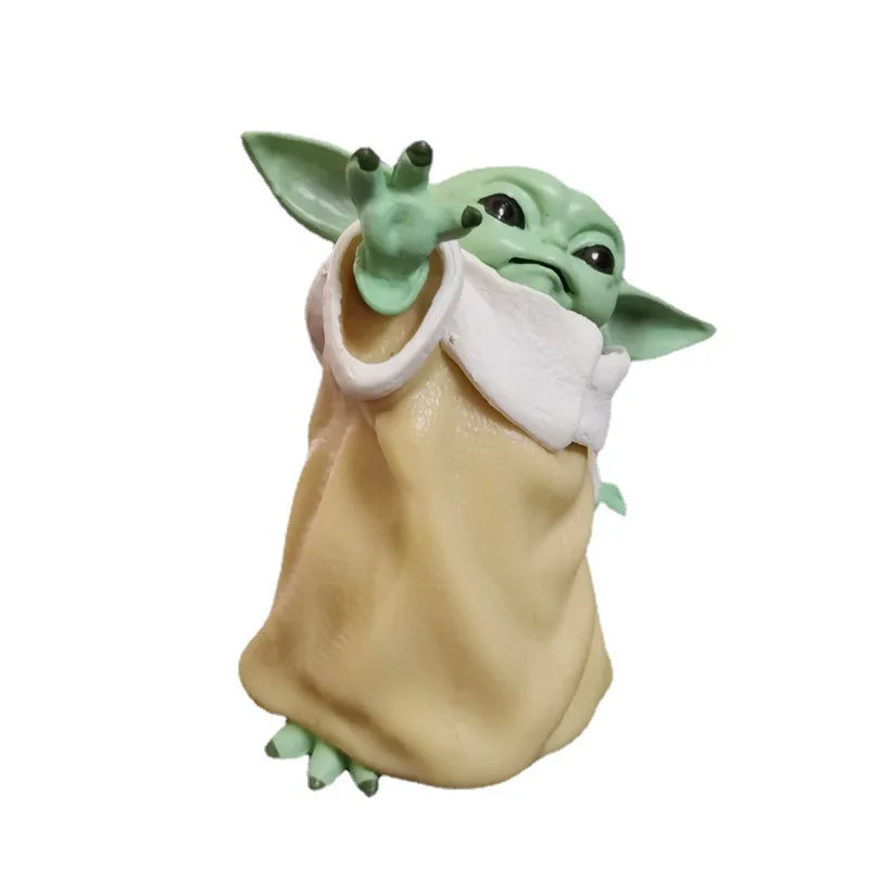 7cm Baby Yoda Grogu Cosplay PVC Figure Collection Figurine Kids Toy Model Prop